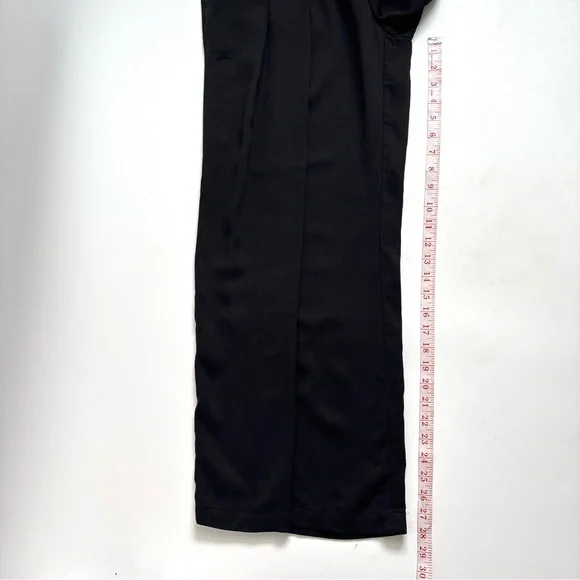 Eileen Fisher Tencel Corded Wide Leg Pleated Pants Size XS Color Black